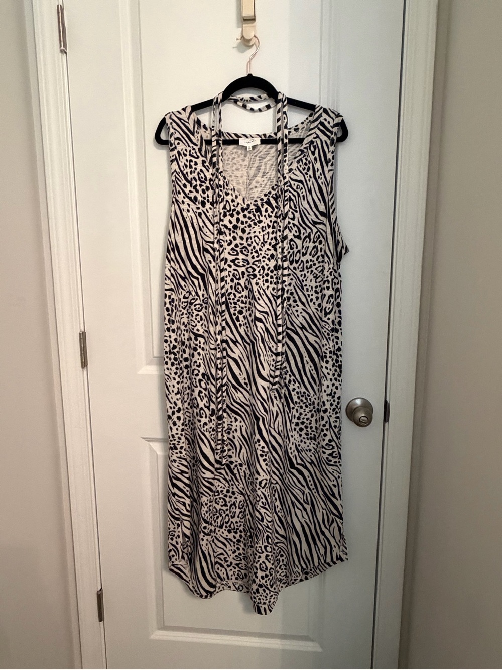 Soma Black and White Animal Print Maxi Dress